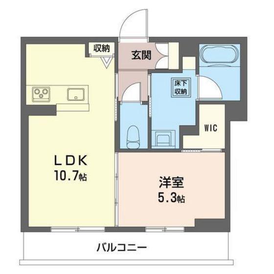 クレインズ 高崎田町(1LDK/4階)の間取り写真