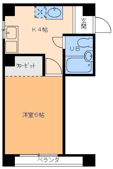シャルル清水町(1K/3階)の間取り写真