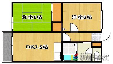 セゾンモンルポ(2DK/1階)の間取り写真