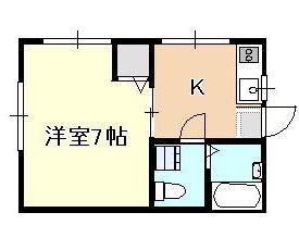 北方コーポ(1K/1階)の間取り写真