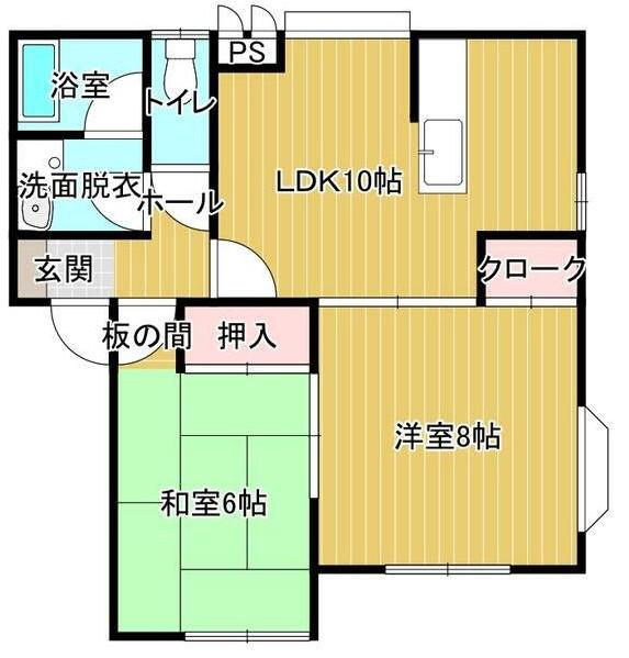 サニ-ヒルB(2LDK/2階)の間取り写真