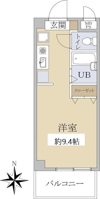 下井草ユーハイツ(ワンルーム/3階)の間取り写真