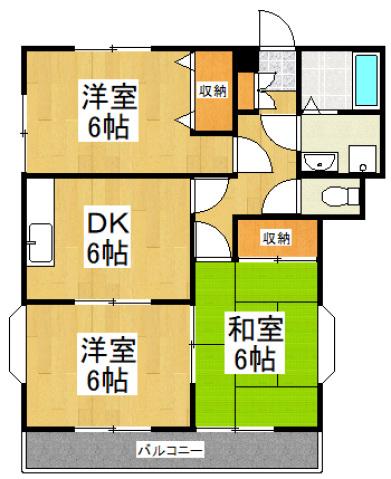 リヴァージュ静(3DK/1階)の間取り写真