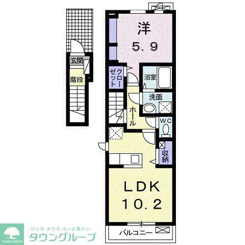 サウス板橋III(1LDK/2階)の間取り写真