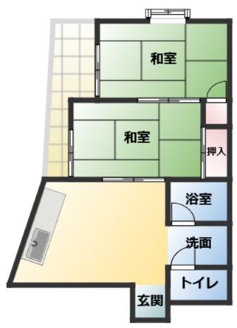 桜井ハイツ(2DK/3階)の間取り写真