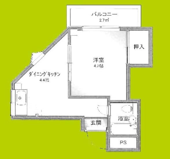 プレアール駒川III(1DK/3階)の間取り写真