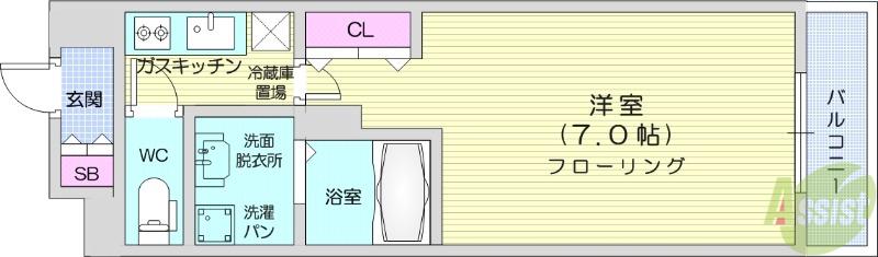 PRIMAVERA MIYAMACHI(1K/3階)の間取り写真