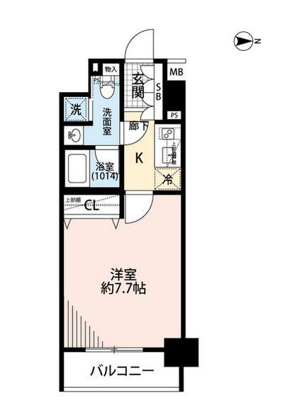 プレールドゥーク京橋(1K/15階)の間取り写真