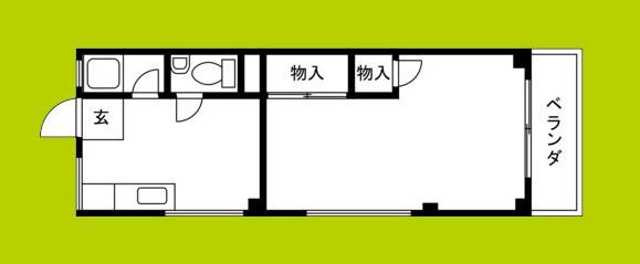 長居きくやマンション(2K/3階)の間取り写真