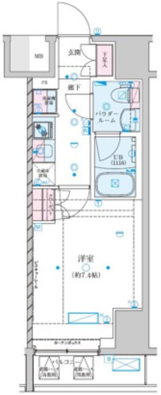 GENOVIA川崎VII(1K/3階)の間取り写真