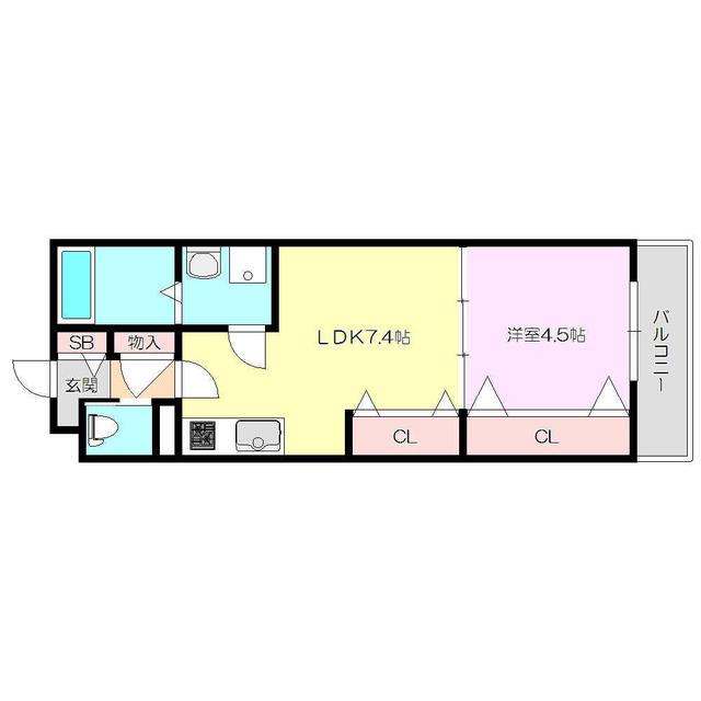ラ・ファミーユ・K 新大阪(1LDK/1階)の間取り写真
