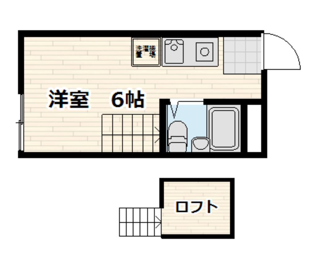 オレンジハイツII(ワンルーム/2階)の間取り写真