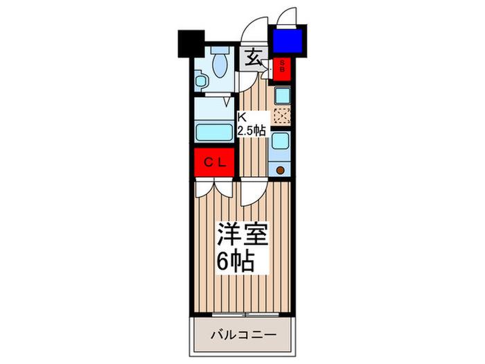 ドゥーエ川口(1K/4階)の間取り写真