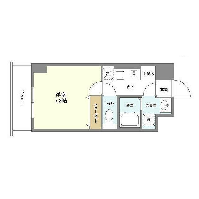 東急田園都市線 三軒茶屋駅 徒歩1分 11階建 築8年(1K/9階)の間取り写真
