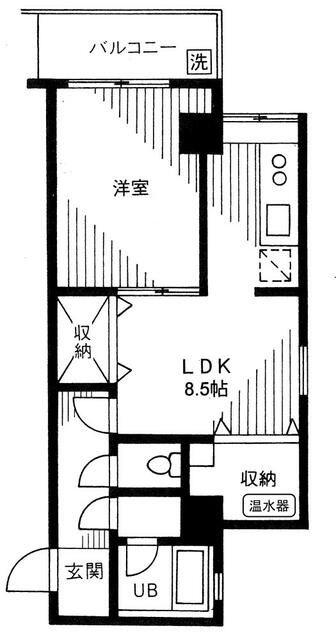 コーポ永岡(1LDK/2階)の間取り写真
