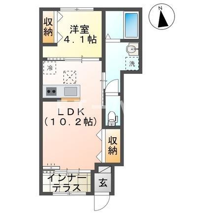 船橋市夏見台1丁目アパート(1LDK/1階)の間取り写真