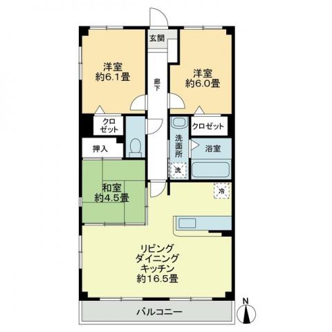 アヴァンセ(3LDK/1階)の間取り写真
