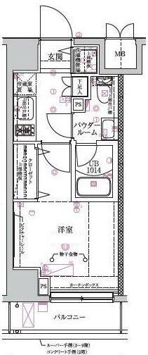 LUMEED横濱鶴見(1K/4階)の間取り写真