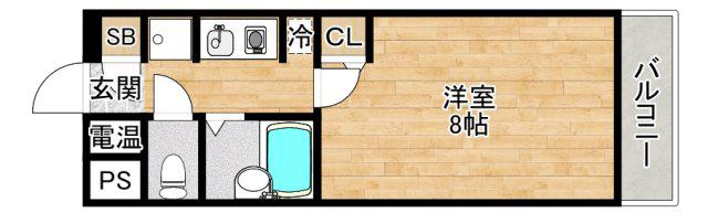 北大阪急行 緑地公園駅 徒歩11分 5階建 築29年(1K/2階)の間取り写真
