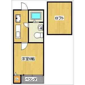 プランドール更屋敷(1K/2階)の間取り写真
