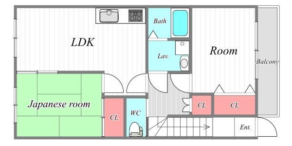 アーバングロウス千船(2LDK/2階)の間取り写真