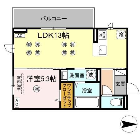 カトルカールII(1LDK/3階)の間取り写真