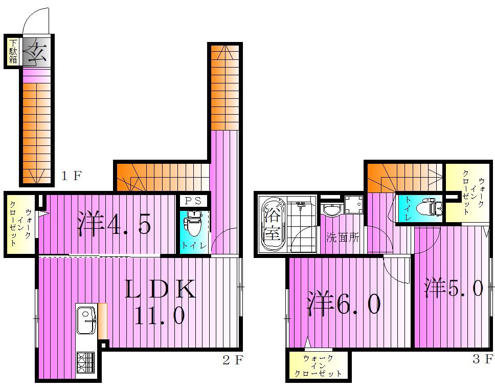 セレスティア竹ノ塚(3LDK/1階)の間取り写真