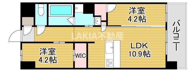 スプランディッド城東関目(2LDK/9階)の間取り写真