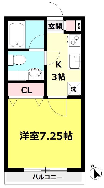 アイリス(1K/1階)の間取り写真