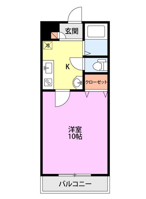 HILLS道玄坂(1K/2階)の間取り写真