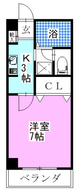 西船橋マニスビル(1K/2階)の間取り写真