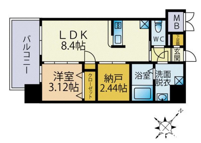 サードプレイス吉塚駅前(1SLDK/6階)の間取り写真