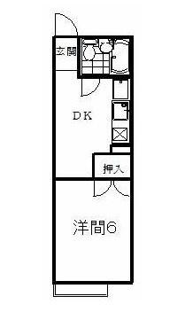 セジュール静波(1DK/2階)の間取り写真