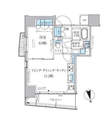 パークアクシス上野松が谷(1LDK/7階)の間取り写真