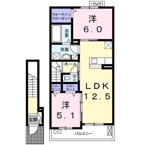 エスペランサ(2LDK/2階)の間取り写真