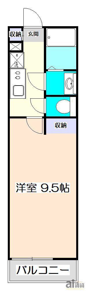 カインドネス所沢青葉台(1K/1階)の間取り写真