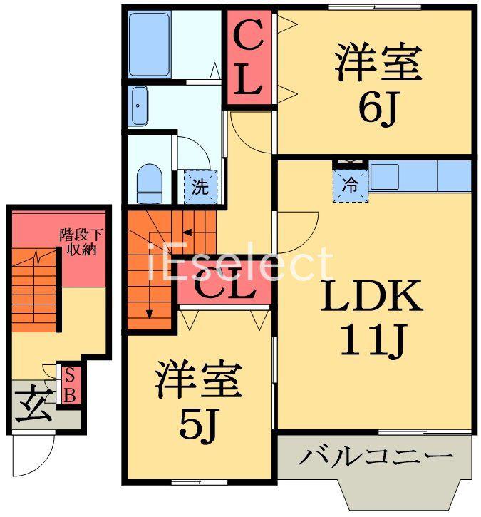 グレートビレッジ(2LDK/2階)の間取り写真