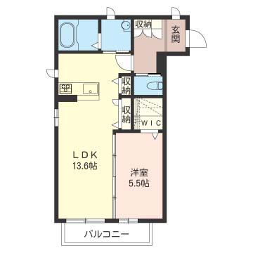 SHM ブルーコートII(1LDK/2階)の間取り写真