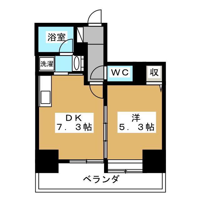 サングランデ(1DK/3階)の間取り写真