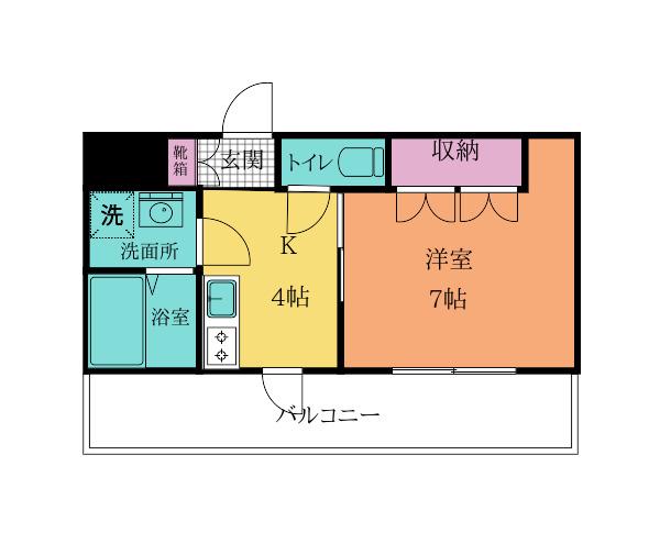 メルヴェールヒロ(1K/3階)の間取り写真