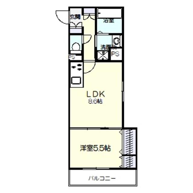ラモーナ半田(1LDK/2階)の間取り写真