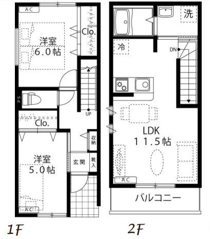 シエスタ ソウビ-5(2LDK/1階)の間取り写真