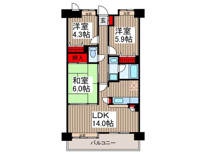 シュティーレマツバラ(3LDK/2階)の間取り写真