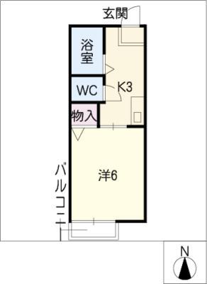 プチルミネ(1K/2階)の間取り写真