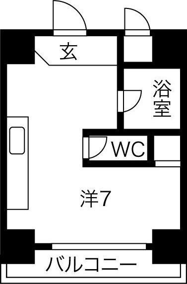 オーシャンハイツ栄(ワンルーム/3階)の間取り写真