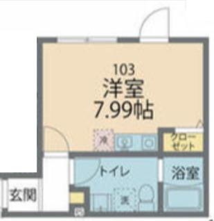 カインドネス立川錦町(ワンルーム/1階)の間取り写真
