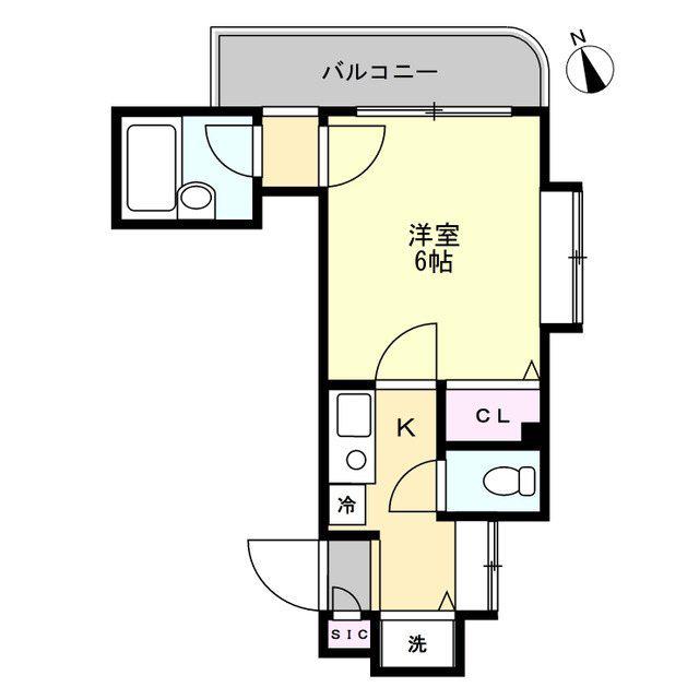 グリーンヒルコープ(1K/3階)の間取り写真
