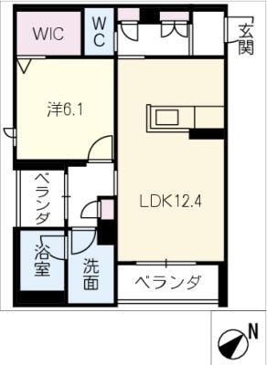 リボーンKKR(1LDK/3階)の間取り写真
