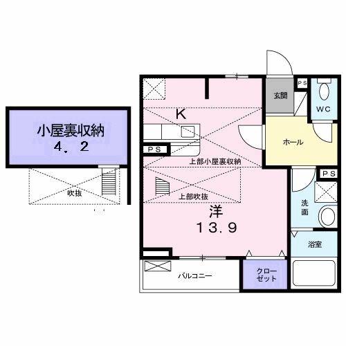 クイーンズパレス さくらい(1K/2階)の間取り写真