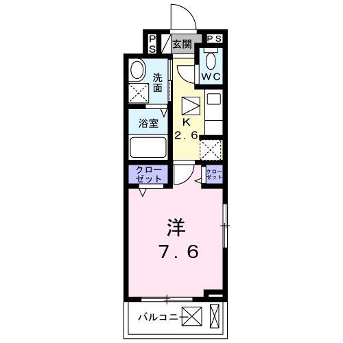 ドルチェ細江(1K/1階)の間取り写真